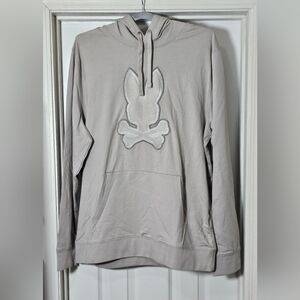 Psycho Bunny Walter Micro French Terry Hoodie Sweatshirt  Size XL Oyster